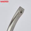NAIERDI Aluminum Alloy Furniture Handle Brushed Silver Kitchen Door Handles Cabinet Handles Drawer Knobs Wardrobe Drawer Pulls