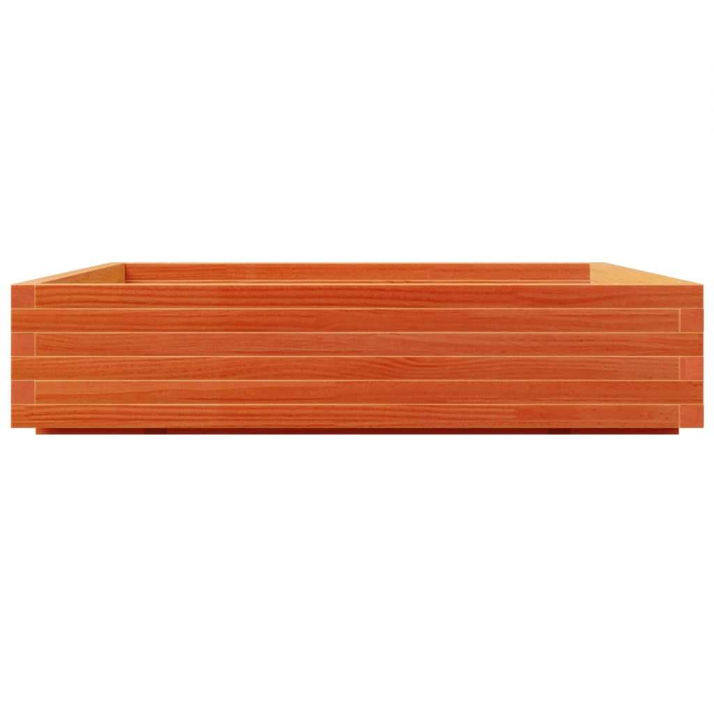 Plant Pot Wax Brown 110 X 110 X 26.5 Cm Solid Pine Wood
