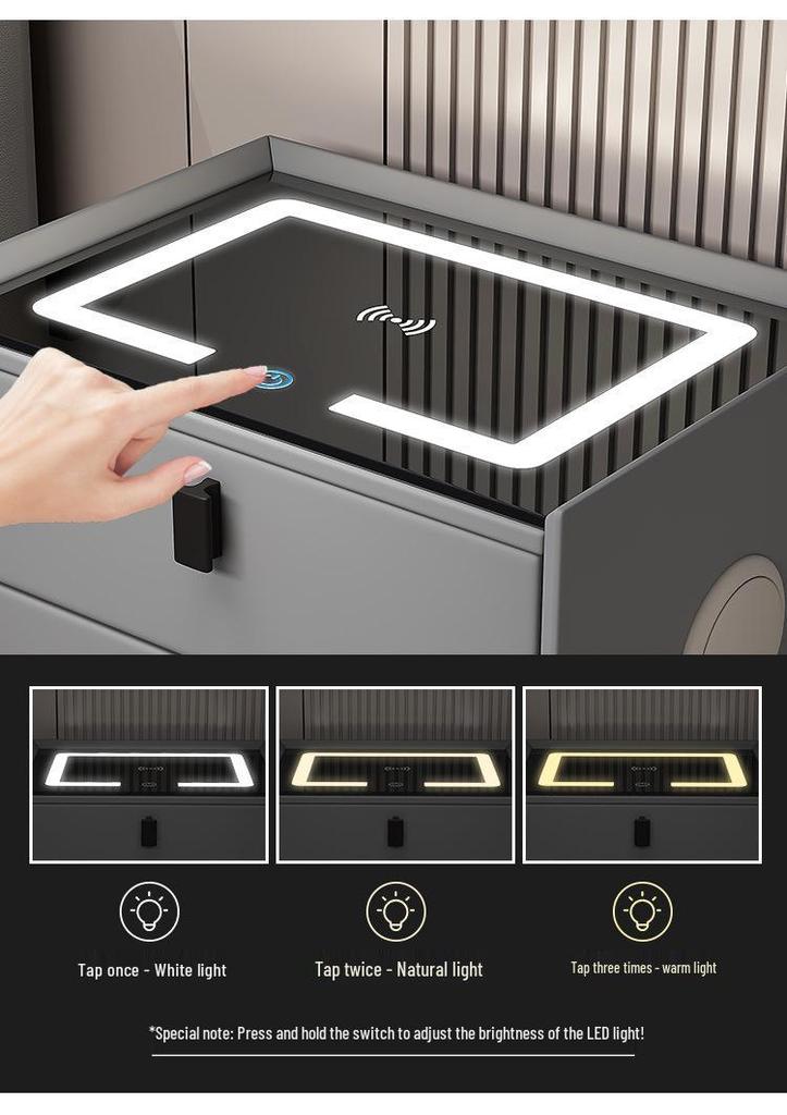 Smart Bedside Table with Storage - Compact Bedroom Cabinet