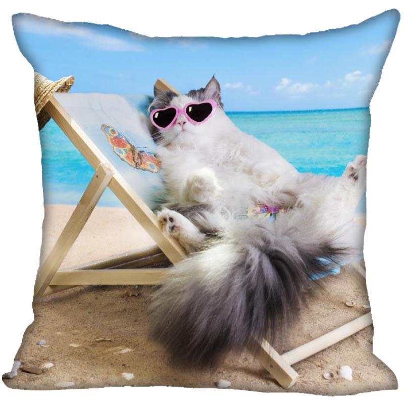 Bedroom Home Office Decor Pillowcase Square  Funny Cat Animal
