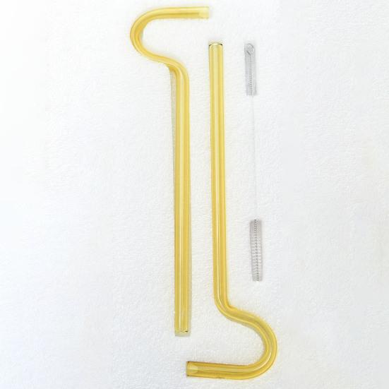 Lot de 2 pailles en verre teinté réutilisables avec brosse, bouchon amovible robuste pour boire de l'eau, fabrication soignée, pailles anti-rides pour les lèvres