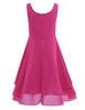 Abito da ragazza di fiori con volant in chiffon annodato in vita per ragazze. Spettacolo principessa, matrimonio, damigella d'onore, compleanno