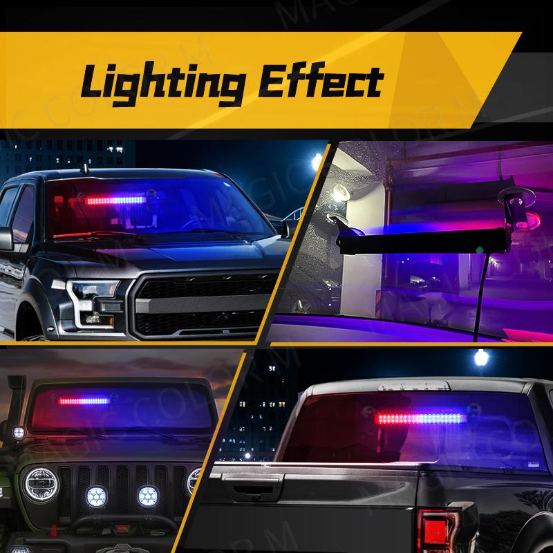 40 LED Strobe Licht Notfall Flash Warnung Lampe Auto Windschutzscheibe Bar Verkehrs Advisor Taschenlampe Rot Blau Auto Zubehör 12V-24V