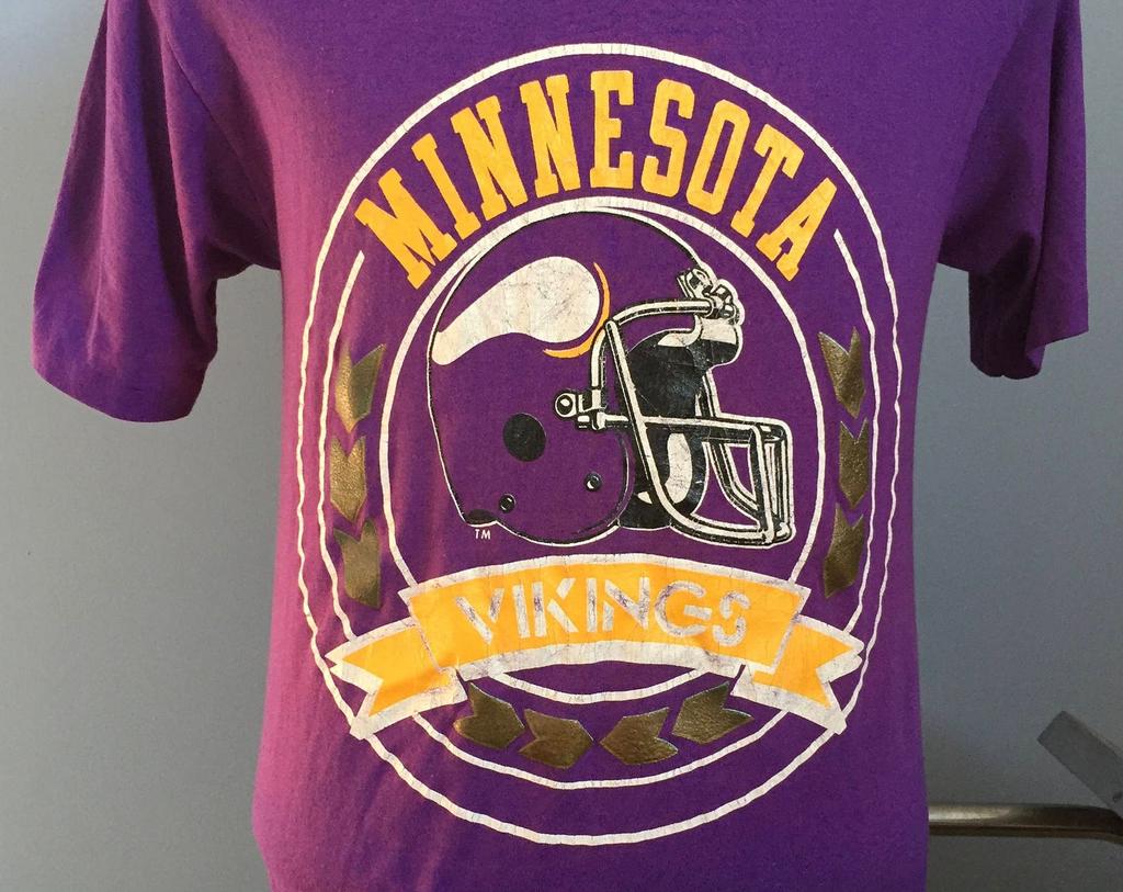 80er Jahre Vintage Minnesota Vikings NFL Football T-Shirt - MITTEL
