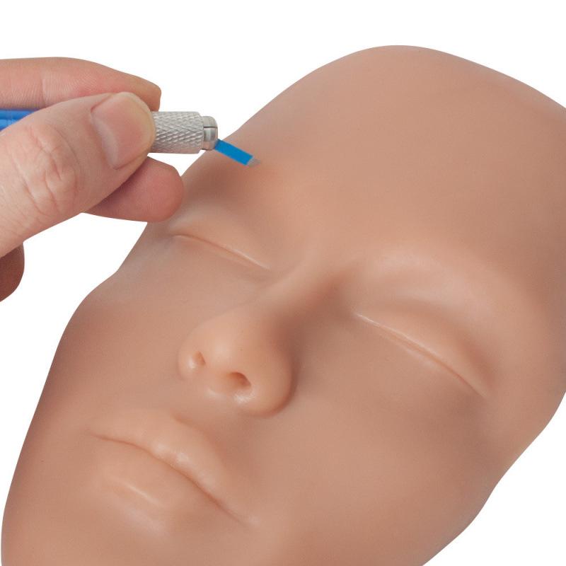 Modelo de Práctica de Silicona de Rostro Humano Simulado para Tatuaje Principiante - Herramienta de Maquillaje para Cejas, Ojos, Labios