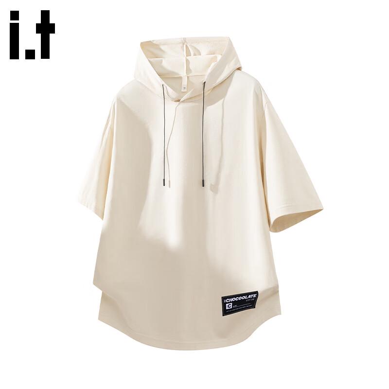 Men s Ice Silk Hooded Short Sleeve T-Shirt 3XL