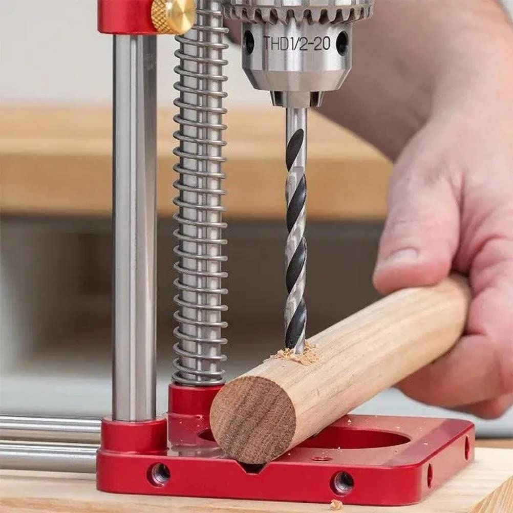 Ulable Aluminum Alloy Woodworking Drill Locator with Scale Adjustable Positioning Hand High Precision Woodworking Drilling Portable and Easy to