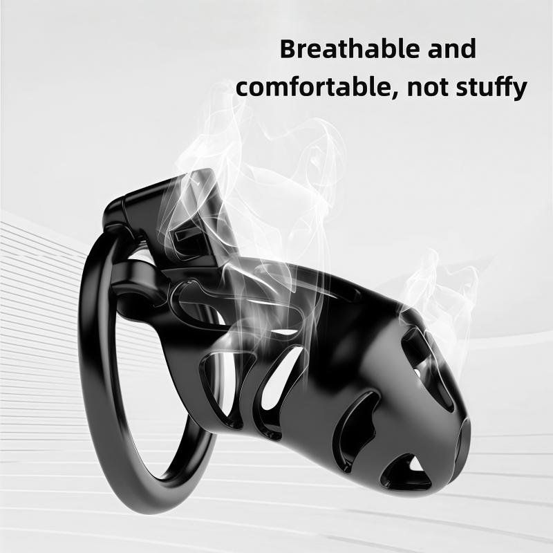 Male Penis Lock Chastity Cage Replace Rings Resin Testicle Lock Adjustable Breathable Cock Cage BDSM Sex Toy for Couples Men