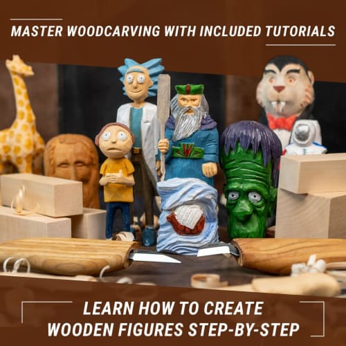 BeaverCraft, Wood Carving Kit S16 - Whittling Wood Knife Kit - Whittling Kit for Beginners - Wood Block Blank Whittling Knife Kit