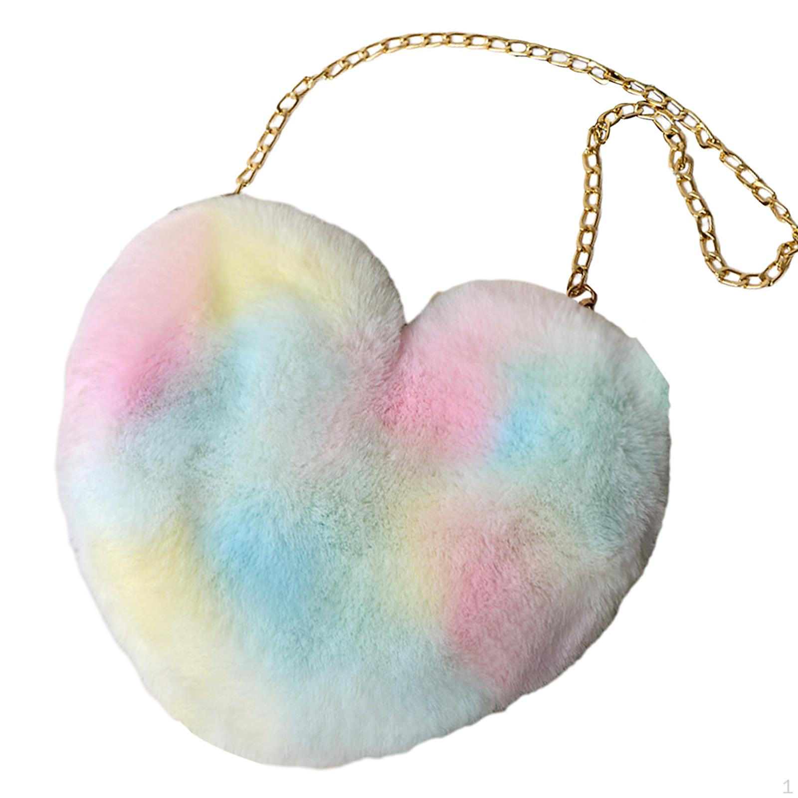 Кошелек в форме сердца, женская плюшевая сумка на цепочке, модная сумка на молнии, сумка через плечо Style B