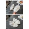 Girls' Sneakers Spring and Autumn New Children's White Shoes Leather Panel Shoes Flat Breathable Running Shoes Trendy