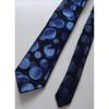 Used Irregular dot woven tie in metallic cobalt blue, using lacquered silk thread