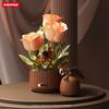 Dynamic Building Block Flower Electric Assembly Rose Bouquet Fairy Atmosphere High-end Decoration For Girl Handmade Wedding Gift
