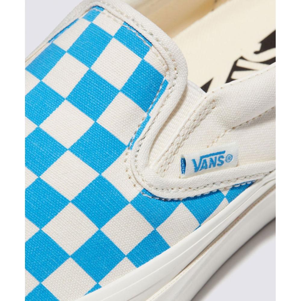 Vans Mte Slip On Issue 98   Checkerboard Cyan Blue Vn000cwa0h71