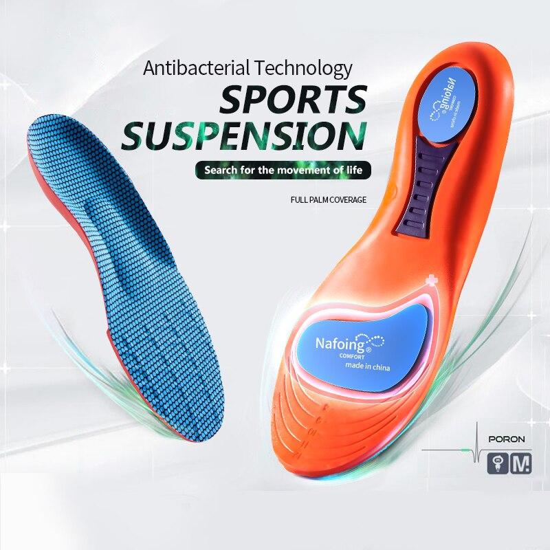 New Sports Elasticity Insoles for Shoes Sole Technology Shock Absorption Breathable Running Insoles for Feet Orthopedic Insoles