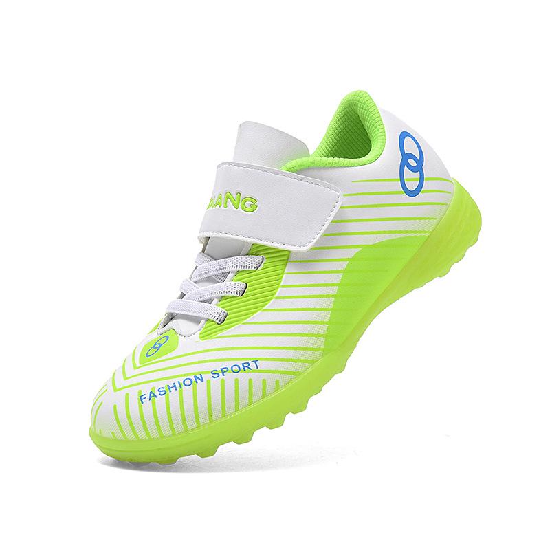 Children'S Football Shoes Velcro Leather Feet Boys And Girls Kindergarten Children Students Non-Slip Training Shoes