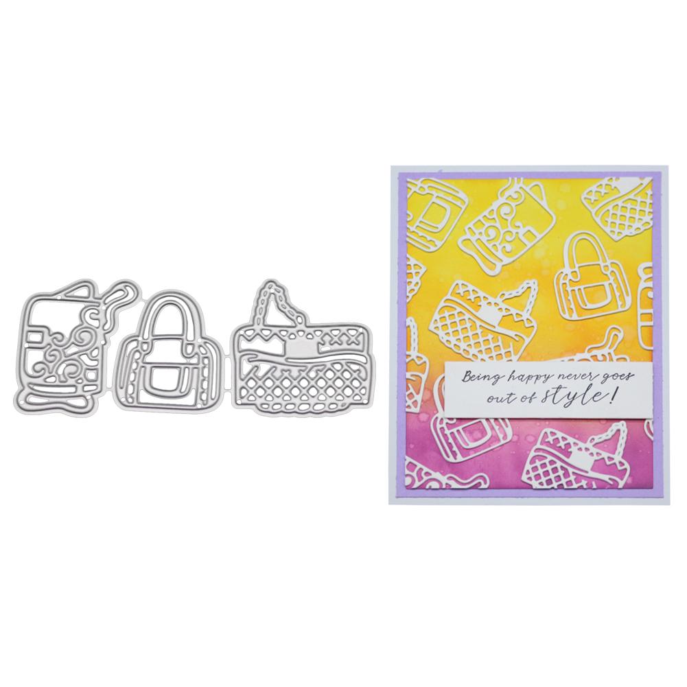 3 Women's Bags Frame Metal Silvery Stencil Embossing Cutting Dies For Diy Scrapbooking Paper Album Cards Making