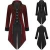 Men Tailcoat Vintage Jacket Goth Steampunk Uniform Costume Party Outwear Coat