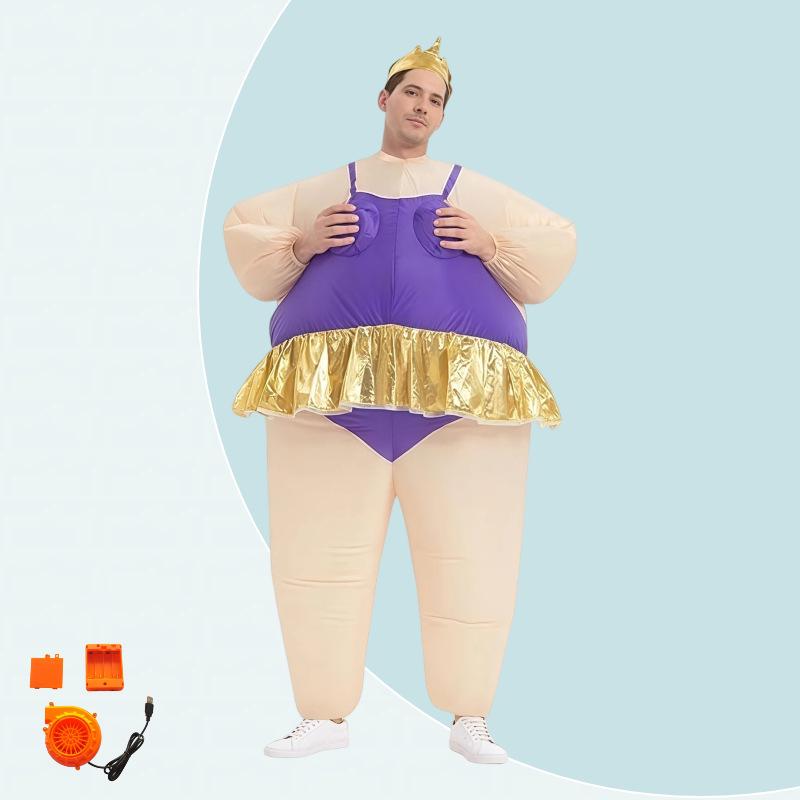 Cross-Border Hot Selling Funny Ballet Fat Man Inflatable Suit - Party Performance Costume Prop One Size