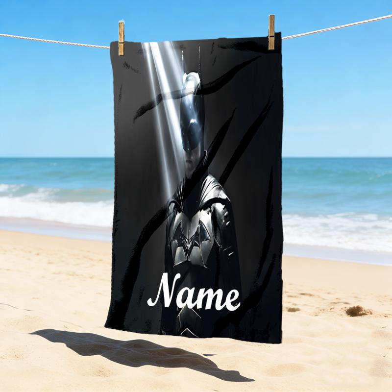 Custom Name Batman Saga Stylish Digital Printing Beach Towel Quick‑Drying Absorbent Blanket for Beach Pool Gym Travel