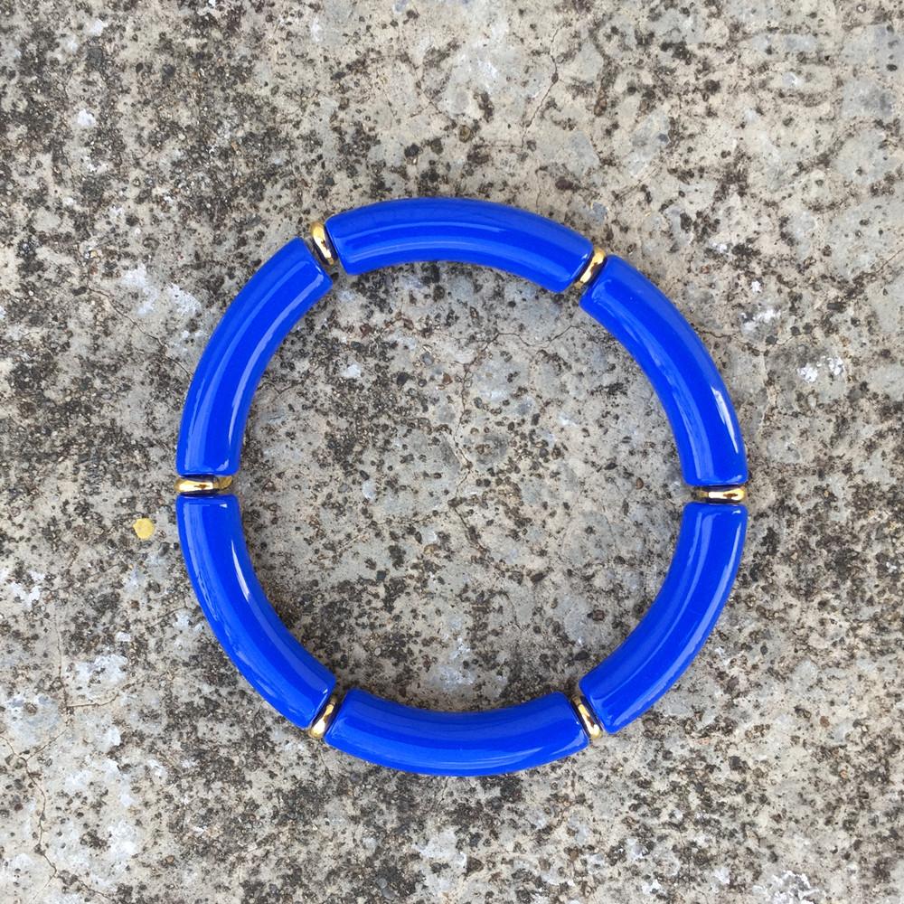 2025 Trendy Colorful Acrylic Bamboo Beads Bracelet for Women Stretch Resin Tube Beaded Cuff Bracelets Bangle Men Fashion Jewelry
