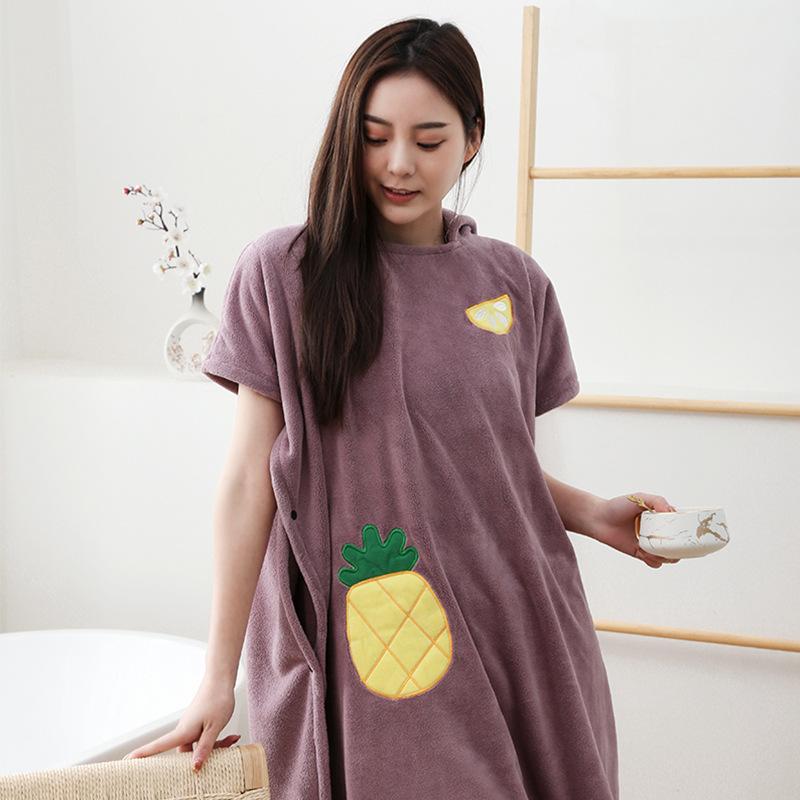 

Носимое банное полотенце из тонкого волокна, мягкий утолщенный женский халат, водопоглощающая одежда, аксессуары для ванной комнаты в отеле 80*160cm серый