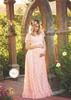 Euro Womens Lace Ruffle Short Sleeve Long Dress With High Waist For Summer Casual Wear
