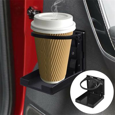 Accessories Drink Holders Cup Holder Double-sided Plastic Portable Black Car Car Folding Cup Holder Foldable RV