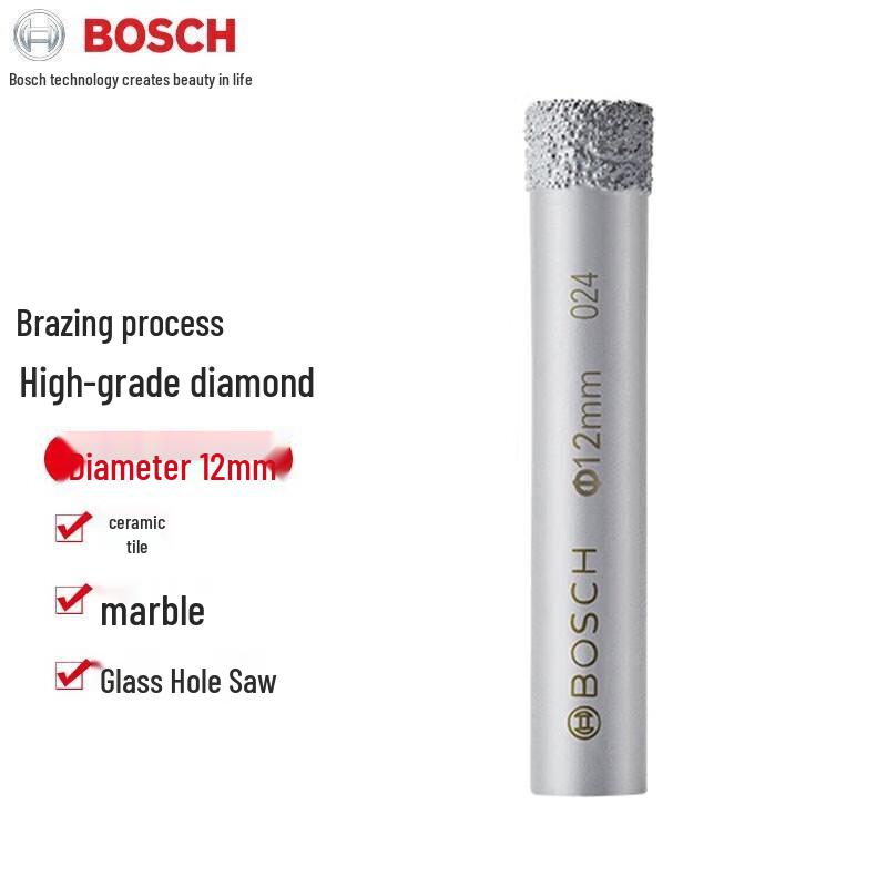 Bosch Brazed Diamond Tile and Glass Drill Bit CN plug (adapter included)