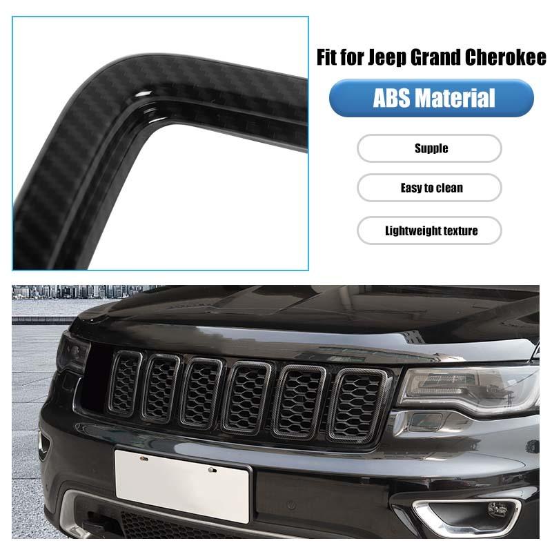 Car Grille Engine Hood Decoration Cover Stickers For Jeep Grand Cherokee 2017-2020 ABS Car Exterior Accessories
