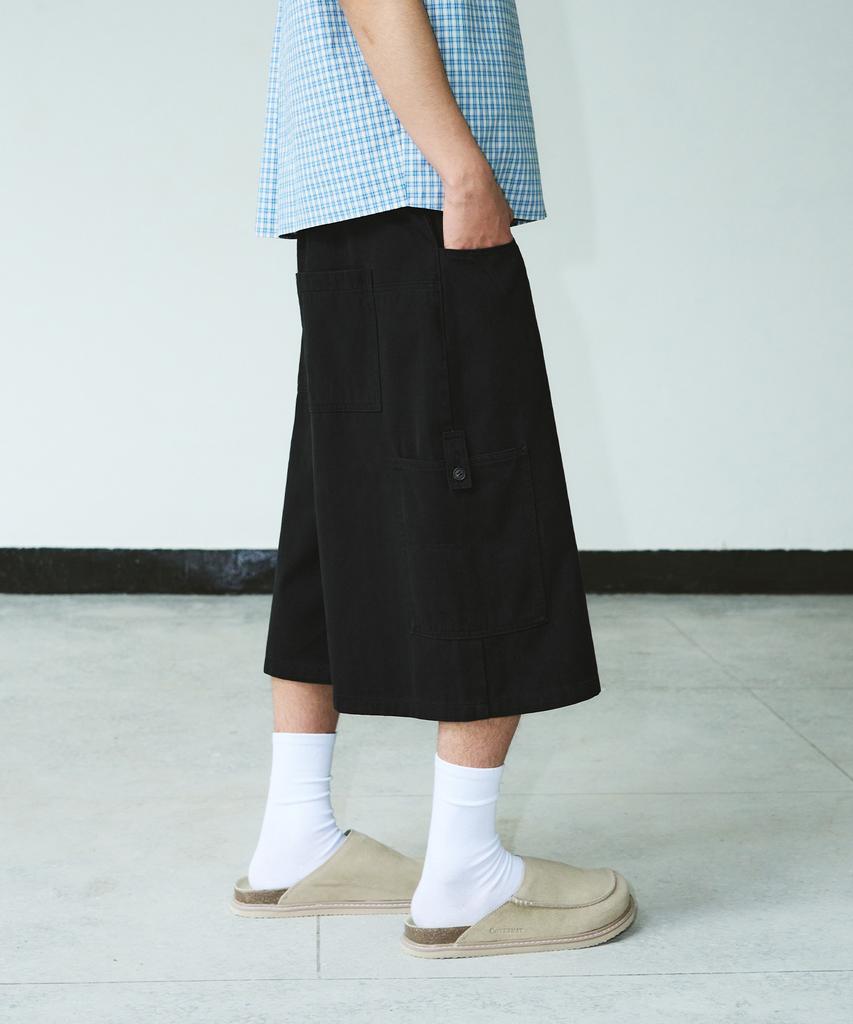 Awodeijeu Field Cargo Bermuda Cotton Pants [Black]