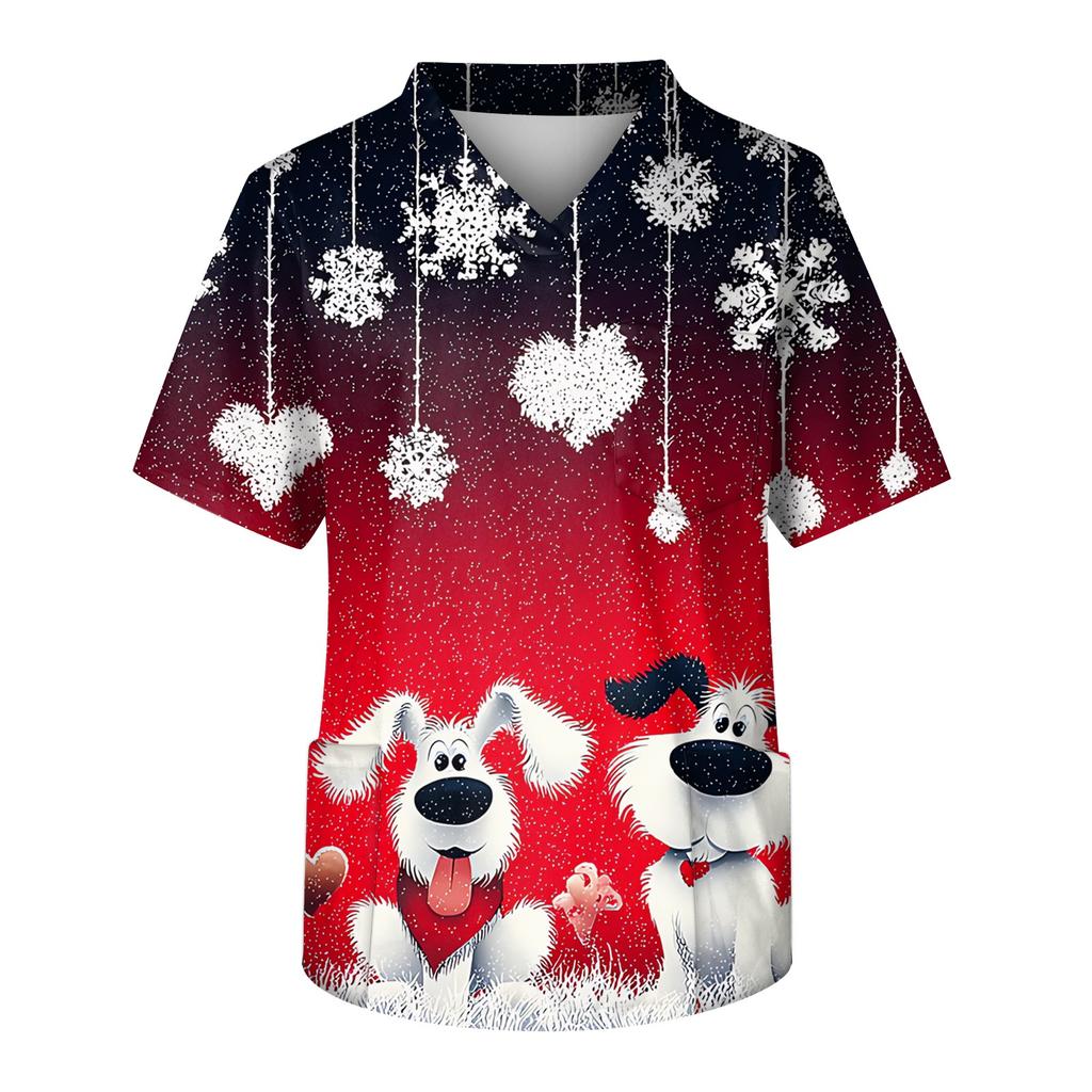 Pánská pracovní halenka s krátkým rukávem a výstřihem do V na hrudi