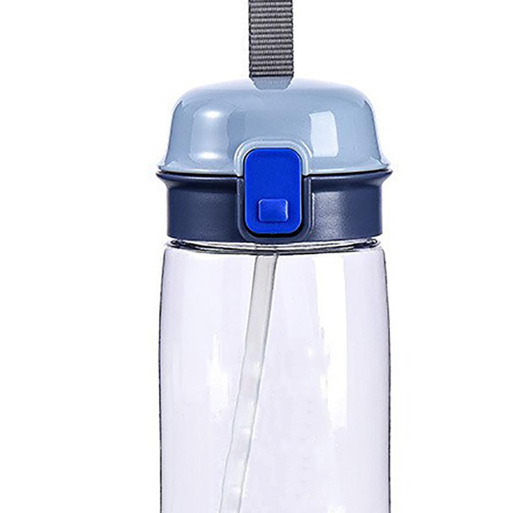 Borraccia PC con Tappo a Cannuccia 520ml Resistente alle Cadute Borraccia per Acqua da Bere con Tracolla per Bambini Studenti Adulti