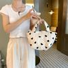 New textured love canvas shoulder vest bag large capacity handbag cosmetic bag student armpit bag