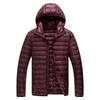 Mens Lightweight Hooded Down Jacket Winter Casual Outerwear Slim Fit 75% White Duck