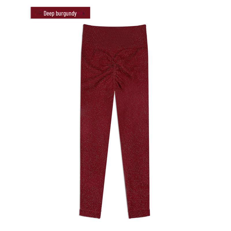 Shimmer Seamless European & American Cross-Border Yoga Suit - Shiny Silver Silk