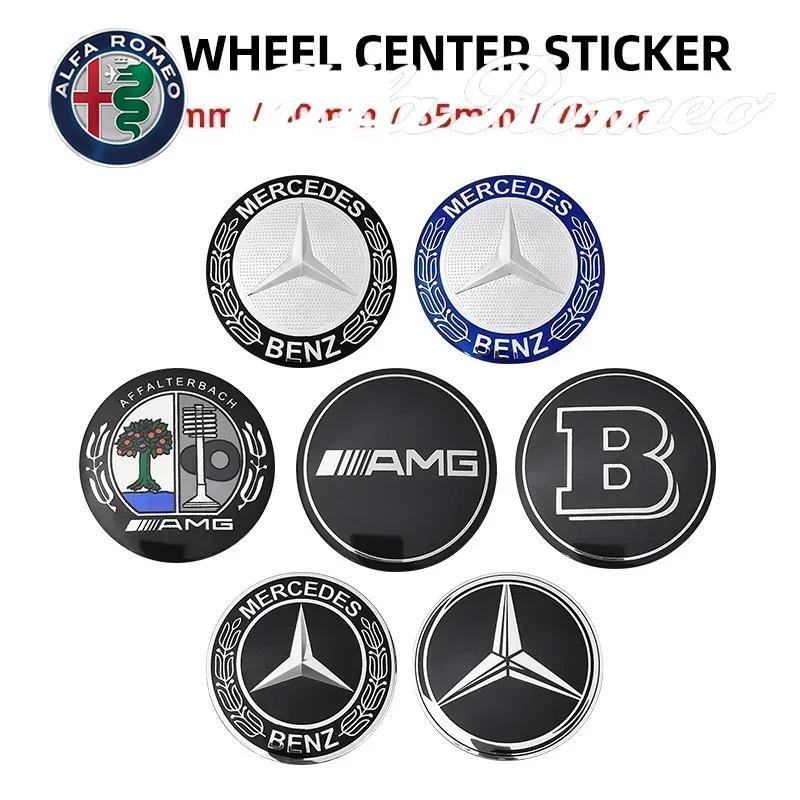 4pcs 56mm 60mm 65mm 75mm Car Wheel Center Hub Caps Sticker Badge For Mercedes Benz A B C E class GLA GLC CLA GLK W204 W205 W212