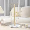 2Tier Jewelry Stand Metal Construction Crossbar Necklace Holder Bracelet Display Rack with Tray for