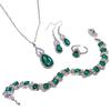 Elegant Zircon Jewelry Set: Necklace, Earrings & Ring with Gourd Design