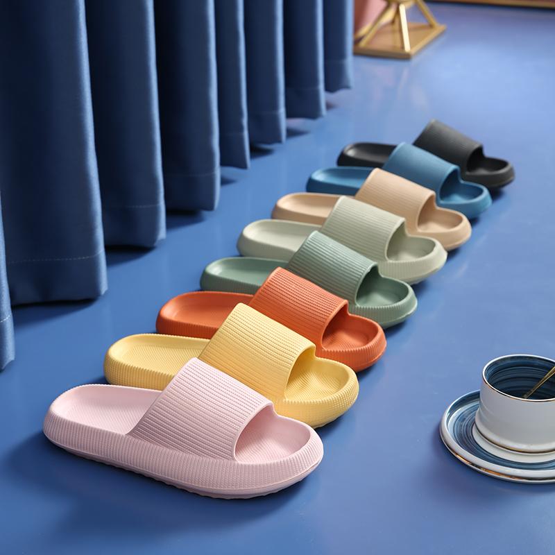 Pantofole da donna con plateau spesso, sandali da spiaggia estivi con suola morbida in Eva, per il tempo libero, da uomo, da donna, per bagno interno, scarpe antiscivolo