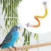 Bird Perch Parrot Toy Playful Rope Climbing PP Metal Easy Fixing Sensory Suitable for Small Parrots