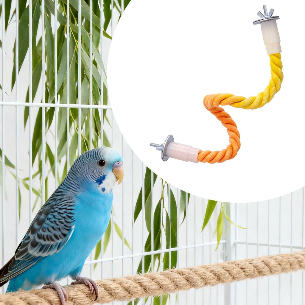 Bird Perch Parrot Toy Playful Rope Climbing PP Metal Easy Fixing Sensory Suitable for Small Parrots