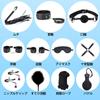 Ninonly SM Goods SM Set Restraints 11 Piece Set SM Play Collar Handcuffs Leg Shackles Gag Eye Mask Adjustable Rut Relief Unisex (Black)
