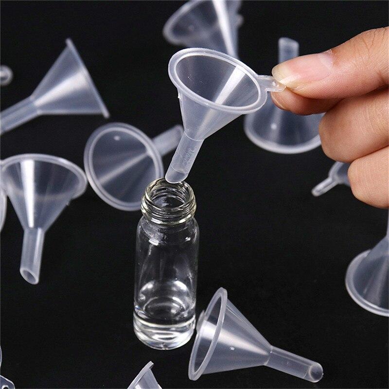 40pcs Mini Oil Funnels Kitchen Specialty Tools New Small Plastic for Perfume Diffuser Bottle Mini Liquid Oil Funnels Lab