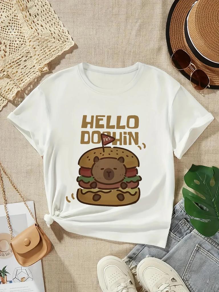 2025 Capybara Tshirt Kids Children TShirt capibara Cartoons Clothes Kid Girl Boy Capybaras T Shirt Baby Casual Top Clothes