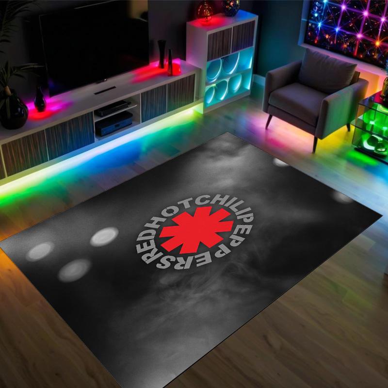 Red Hot Chili Peppers Design Crystal Velvet Carpet Cozy Non?Slip Printed Rug For Bedroom Living Room Entrance
