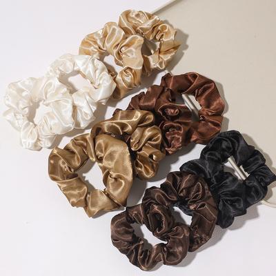 Satin Einfarbig Scrunchies Elastische Haarbänder Neu Damen Mädchen Haaraccessoires Pferdeschwanzhalter Seidenhaargummi Scrunchies