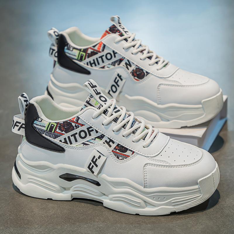 2025 Spring Men's Shoes New Breathable Little White Shoes Men's Trend Versatile Platform Sports Shoes Casual Dad Shoes Men