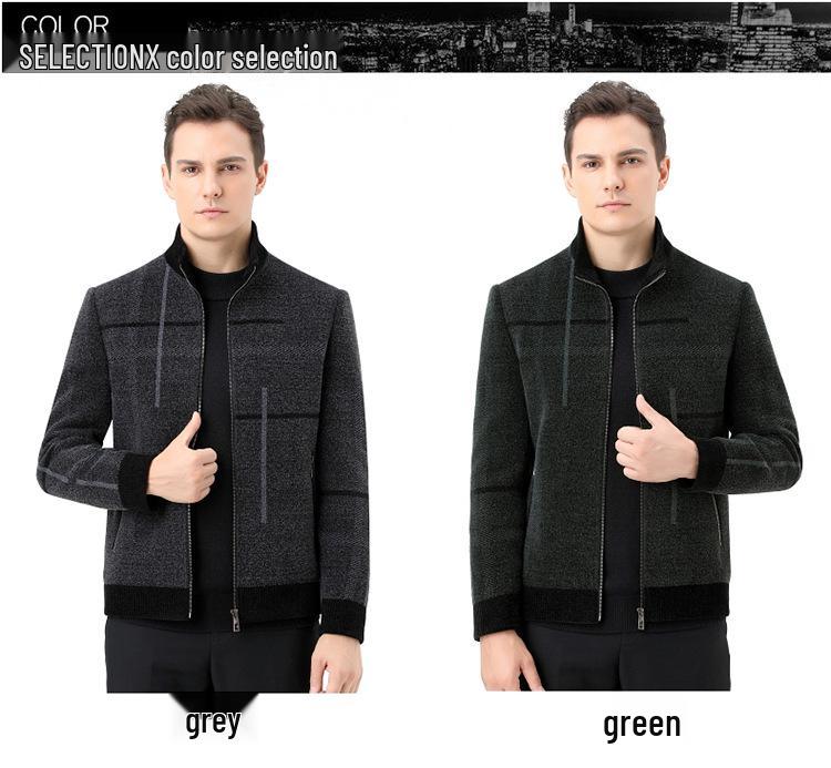 Men's Woolen Stand-Up Collar Casual Jacket - Autumn/Winter 2025