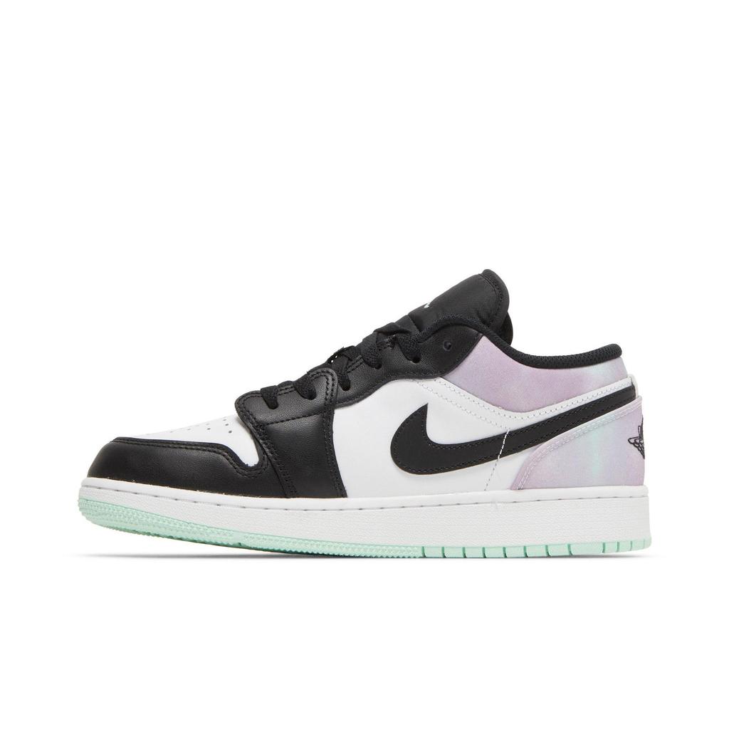 Air Jordan 1 Low SE Grade School 'Tie Dye' (Unisex) White / Mint Foam / Black Kids' Basketball Shoes DQ2514 100